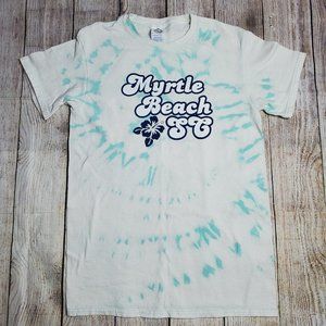 Custom Bleach Dye Myrtle Beach Graphic T-Shirt